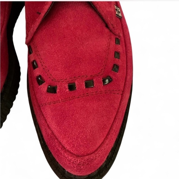 T.U.K Creepers A8507 Pink Ankle Boots with Buckle Straps US W 7.5 EU 38 90’s - Picture 3 of 7